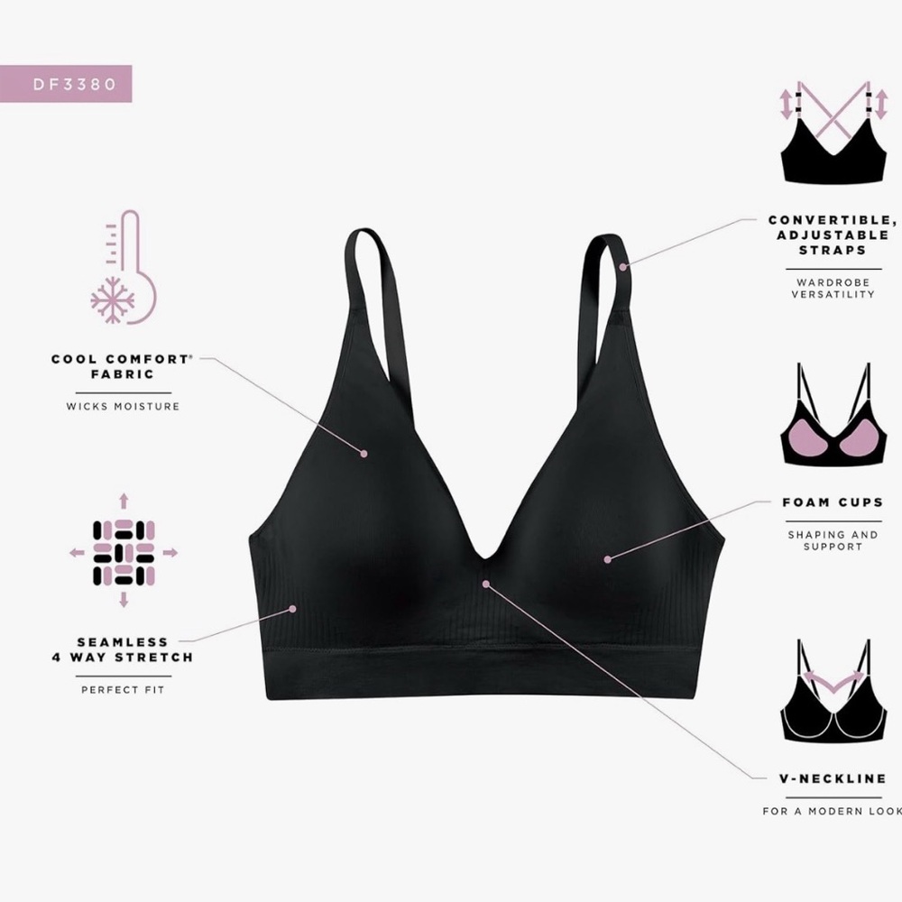 Bali Womens Wireless, Comfort Revolution Bra Style DF3380 - in BLACK and BEIGE